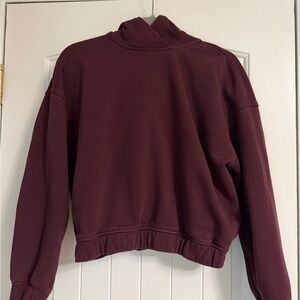 Burgundy Lululemon Cropped Hoodie